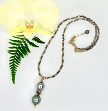 Load image into Gallery viewer, Island Alchemy – Tahitian Pearl &amp; Pyrite Necklace