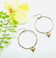 Hoops with gold 🦈 charm