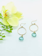 Teardrop with sea green quartz drops