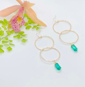 Caribbean Green Crystal Earrings