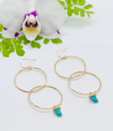 Double Hoops with Charm Earrings